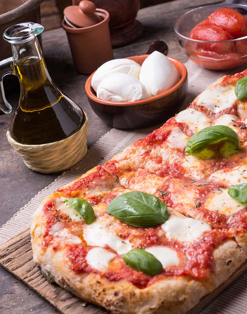 Pizza  Margherita rectangulaire