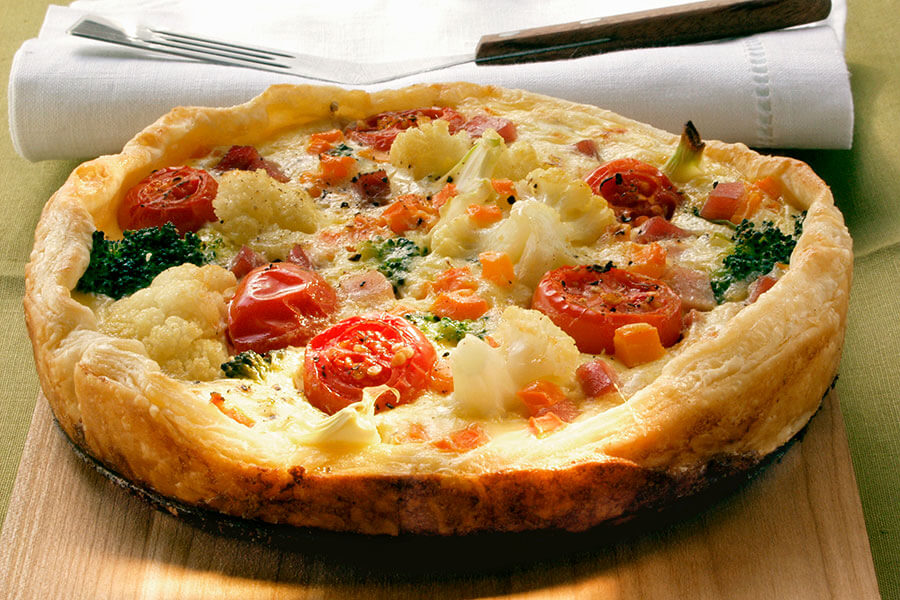 Quiche con pomodori e cavolfiore 