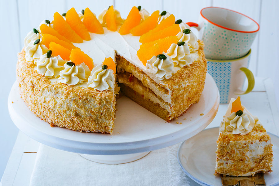 Torta all’arancia con crema di mandorle (gluten-free)