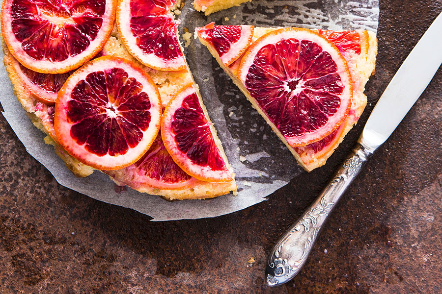 Blood orange upside-down cake