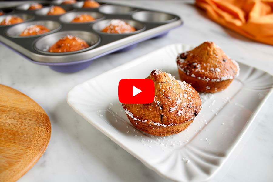 Muffin al cocco e cioccolato